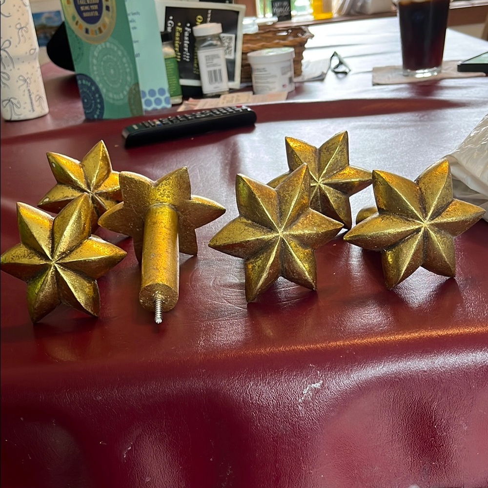 Gold Star Shaped Curtain Tie Backs